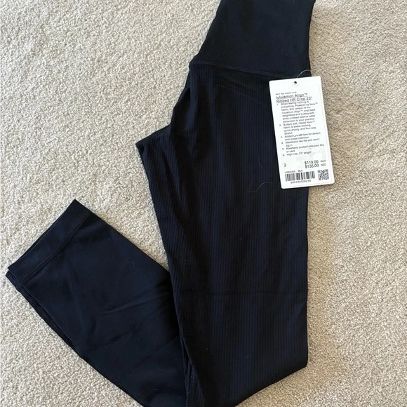 Lululemon Align HR 23” ribbed black size 2 NWT - Picture 1 of 5
